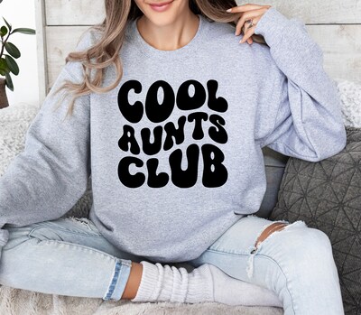 Retro Aunt Sweatshirt, Cool Aunts Club Sweatshirt, Aunt Shirt, Aunt Tee, Aunt Gift, Favorite Aunt - image2